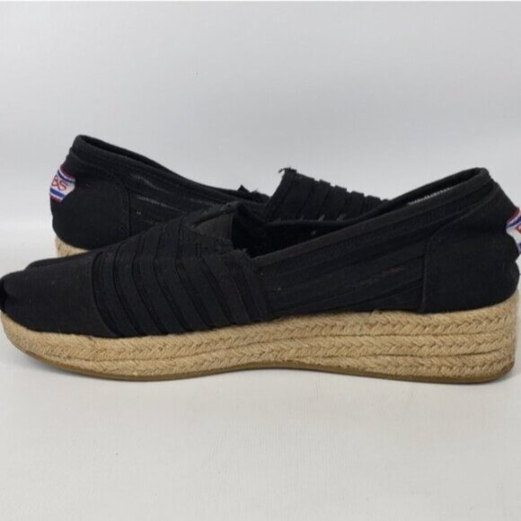 Bobs from Skechers Black Slip On Espadrille Platform Shoes Size 8 - Picture 7 of 15